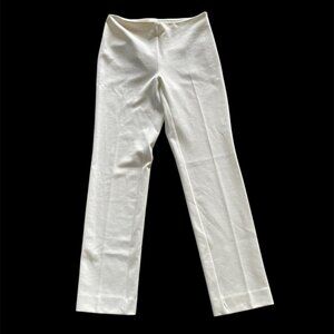 Women's White Trousers with side Zipper - size 2P